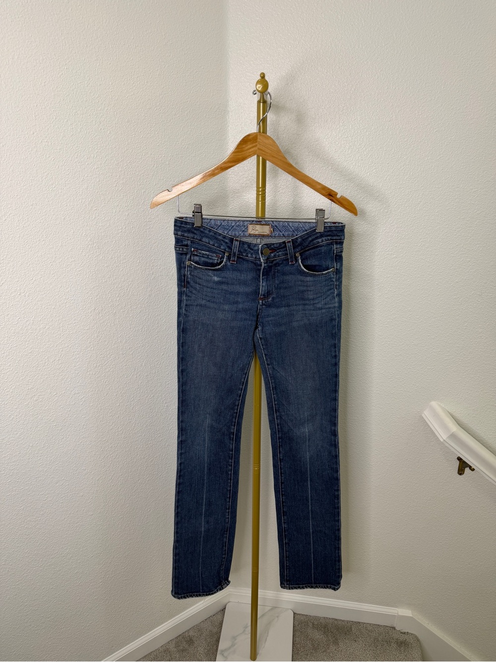 PAIGE Premium Denim Melrose Straight Leg Jeans Indigo Wash Size 28